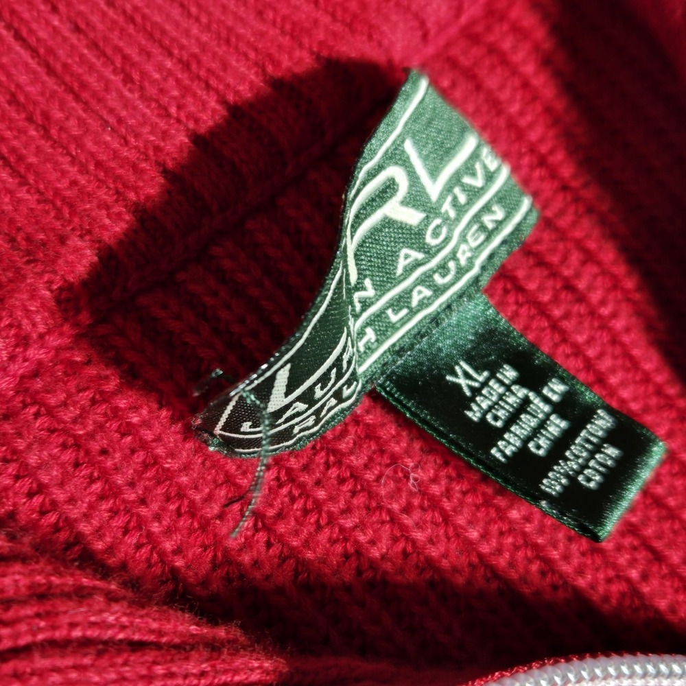 L - RL Ralph Lauren Active Womens XL Knit Mock Turtle Neck Quarter Zip Pullover - Picture 4 of 15